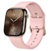 Apple Watch Series 10 46mm Pink Silicone Pin Buckle Band - 1