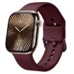 Apple Watch Series 10 46mm Wine Red Silicone Band Pin Buckle - 1