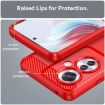 OPPO F25 Pro 5G Red Carbon Fiber Brushed Texture TPU Phone Case - 6