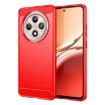 OPPO Reno12 F 4G Red Carbon Fiber Brushed TPU Phone Case - 1