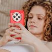 OPPO Reno12 F 4G Red Carbon Fiber Brushed TPU Phone Case - 7