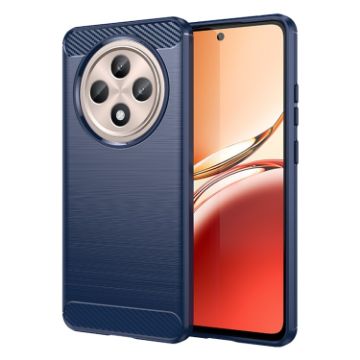 OPPO Reno12 F 4G Blue Carbon Fiber Brushed TPU Phone Case - 1