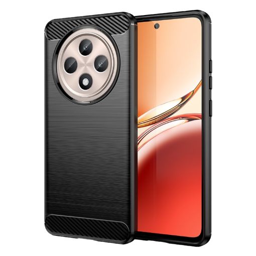 OPPO Reno12 F 5G Black Carbon Fiber Brushed Texture TPU Case - 1