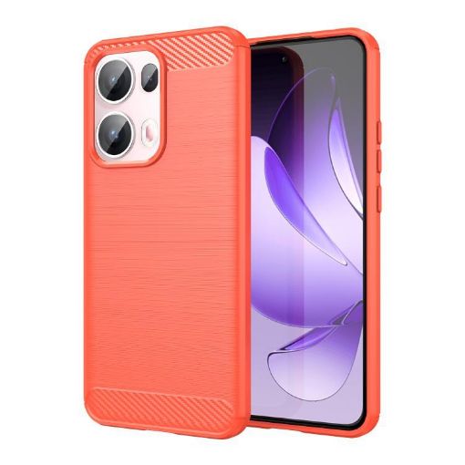 OPPO Reno13 Pro Global Red Carbon Fiber Brushed Texture TPU Case - 1