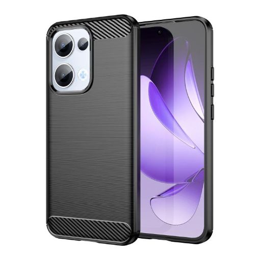 OPPO Reno13 Global Carbon Fiber Brushed Texture TPU Case - Black - 1