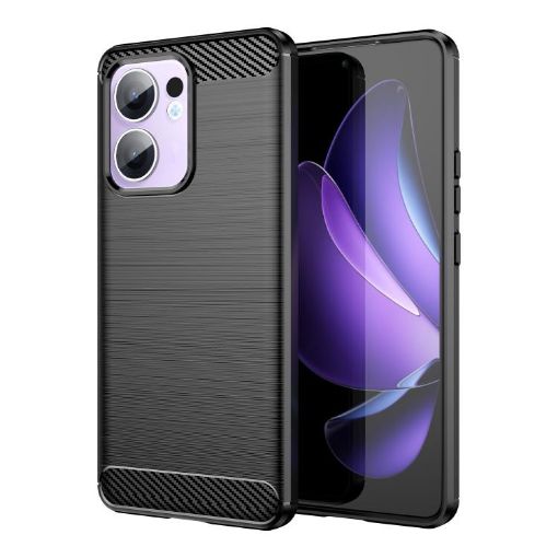 OPPO Reno13 F 5G Black Carbon Fiber Brushed TPU Phone Case - 1