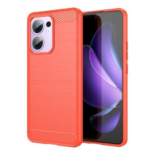 OPPO Reno13 F 5G Red Carbon Fiber Brushed TPU Phone Case - 1