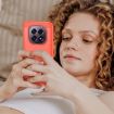 OPPO F29 5G Red TPU Phone Case - Carbon Fiber Brushed Texture - 7