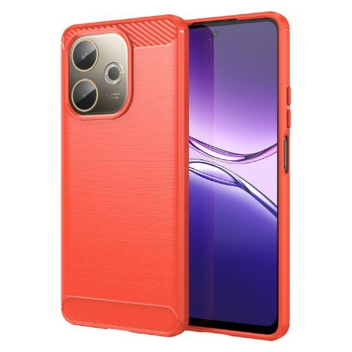 OPPO A5 Pro 5G Red Carbon Fiber Brushed Texture TPU Phone Case - 1