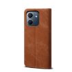 OPPO A5x 4G/5G Brown Denim Texture Flip Leather Case - 3