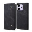 OPPO Reno14 5G Global Denim Texture Flip Leather Case - Black - 1