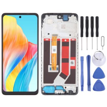 OPPO A58 4G OEM LCD Screen Digitizer Assembly with Frame Replacement - 1
