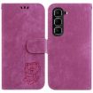 Infinix Hot 50 Pro 4G Rose Red Little Tiger Embossed Leather Case - 1