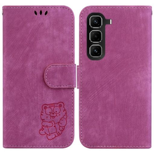 Infinix Hot 50 Pro+ 4G Rose Red Embossed Leather Phone Case - 1