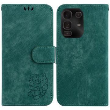 Infinix Note 50 Pro+ Green Little Tiger Embossed Leather Phone Case - 1