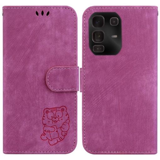 Infinix Note 50 Pro+ Rose Red Little Tiger Embossed Leather Case - 1