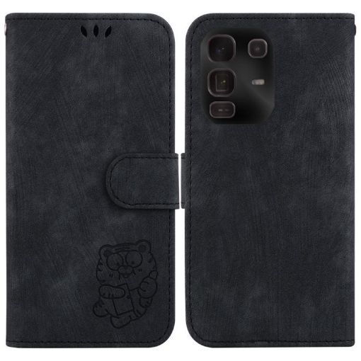 Infinix Note 50 Pro+ Black Little Tiger Embossed Leather Phone Case - 1