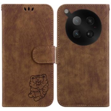 Infinix Zero 40 4G/5G Brown Little Tiger Embossed Leather Case - 1