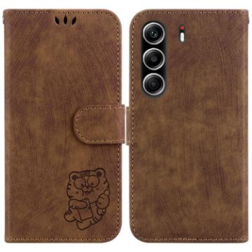 Tecno Camon 40 Pro 4G Brown Leather Embossed Phone Case - 1