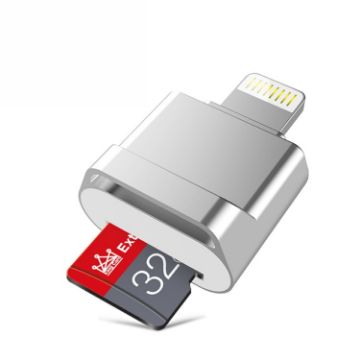 MicroDrive 8pin to TF Card Adapter for iPhone & iPad - Silver Reader - 1