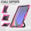 Samsung Galaxy Tab S9+/S10+ Silicone Hybrid Case with Handle - Rose Red - 6