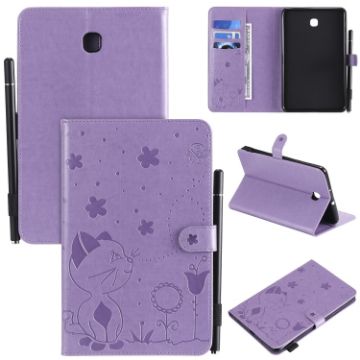 Samsung Galaxy Tab A8.0 T387 Purple Leather Case with Holder & Slots - 1