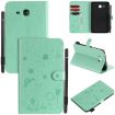 Samsung Galaxy Tab A7.0 T280 Green Cat Bee Embossed Leather Case - 1
