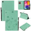 Samsung Galaxy Tab A9.7 T550 Green Cat Bee Embossed Leather Case - 1