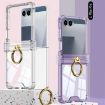 Samsung Galaxy Z Flip7 5G Silicone Case with Ring Holder - Transparent Orange - 2