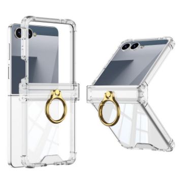 Samsung Galaxy Z Flip7 5G Silicone Case with Ring Holder - Transparent - 1