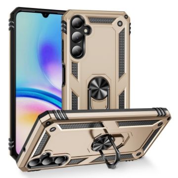 Samsung Galaxy A05s Shockproof Gold TPU + PC Case with Holder - 1