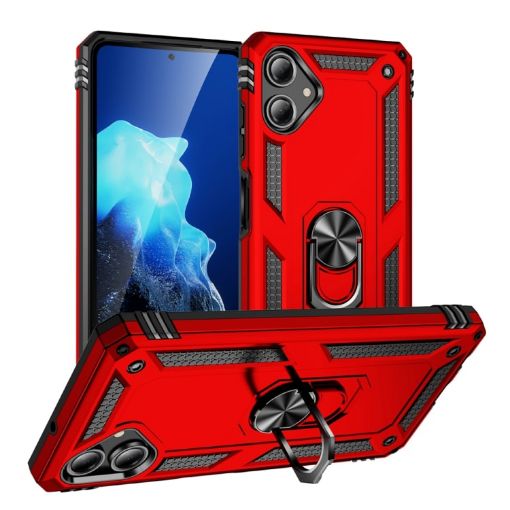 Samsung Galaxy A06 4G Shockproof Red TPU + PC Case with Holder - 1