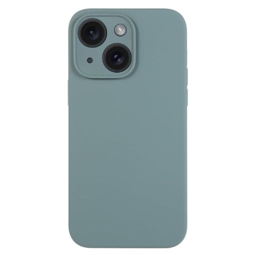 iPhone 15 Plus Pine Needle Green Liquid Silicone Phone Case - 1