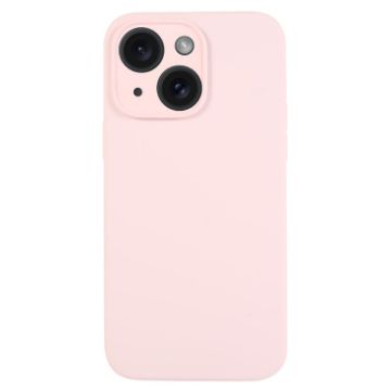 iPhone 15 Grey Pink Liquid Silicone Phone Case - Pure Color Fine Pore - 1