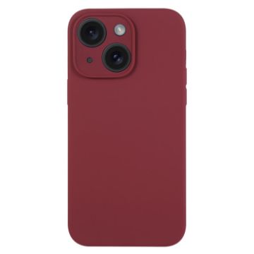 iPhone 15 Plum Liquid Silicone Phone Case - Pure Color Fine Pore - 1