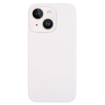 iPhone 14 White Liquid Silicone Phone Case - Pure Color Fine Pore - 1