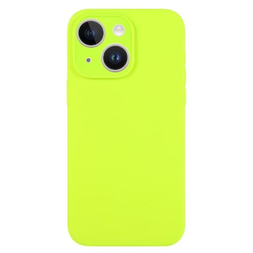 iPhone 14 Bright Green Liquid Silicone Phone Case - Pure Color - 1