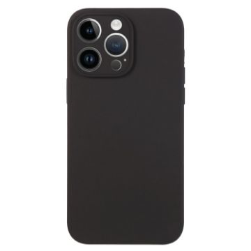 iPhone 14 Pro Black Liquid Silicone Phone Case - Pure Color Fine Pore - 1