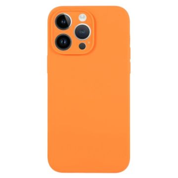 iPhone 14 Pro Orange Liquid Silicone Phone Case - Pure Color Fine Pore - 1