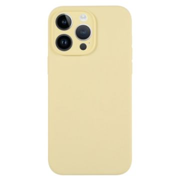 iPhone 14 Pro Max Creamy Yellow Liquid Silicone Phone Case - 1