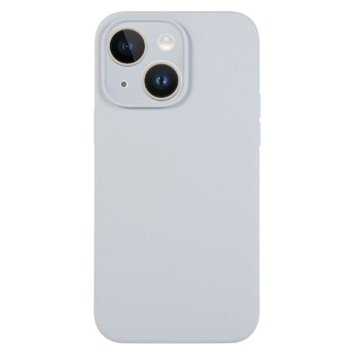 iPhone 13 Grey Blue Liquid Silicone Phone Case - Pure Color Fine Pore - 1