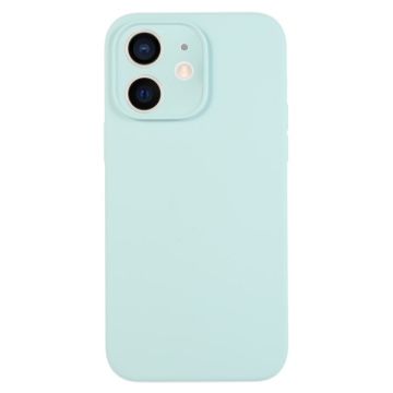 iPhone 12 Turquoise Liquid Silicone Phone Case - Pure Color Fine Pore - 1