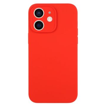 iPhone 12 Red Liquid Silicone Phone Case - Pure Color Fine Pore - 1