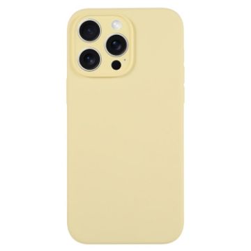 iPhone 16 Pro Creamy Yellow Liquid Silicone Phone Case - 1