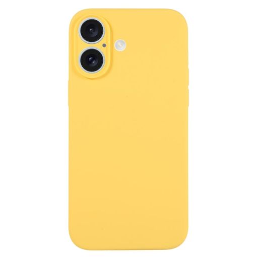 iPhone 16 Plus Yellow Liquid Silicone Phone Case - Pure Color - 1