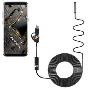 3 in 1 IP67 Waterproof Endoscope Camera USB-C/Micro USB/USB 5m 7mm Lens - 1