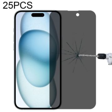 iPhone 15 Pro/15 Anti-spy Tempered Glass Film 25pcs High Transparency - 1