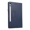 Samsung Galaxy Tab S9 Dark Blue Litchi Texture Leather Case with Holder - 2