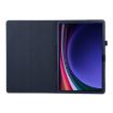 Samsung Galaxy Tab S9 Dark Blue Litchi Texture Leather Case with Holder - 3