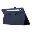 Samsung Galaxy Tab S9 Dark Blue Litchi Texture Leather Case with Holder - 4